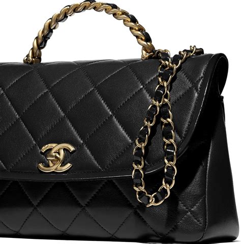 chanel uk flap bag|Flap bag with top handle, Lambskin, black — Fashion .